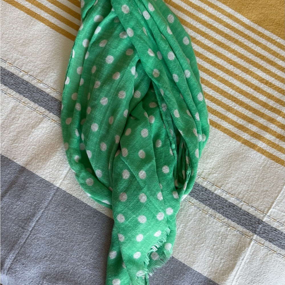 Green Polka Dot Scarf - Picture 3 of 4
